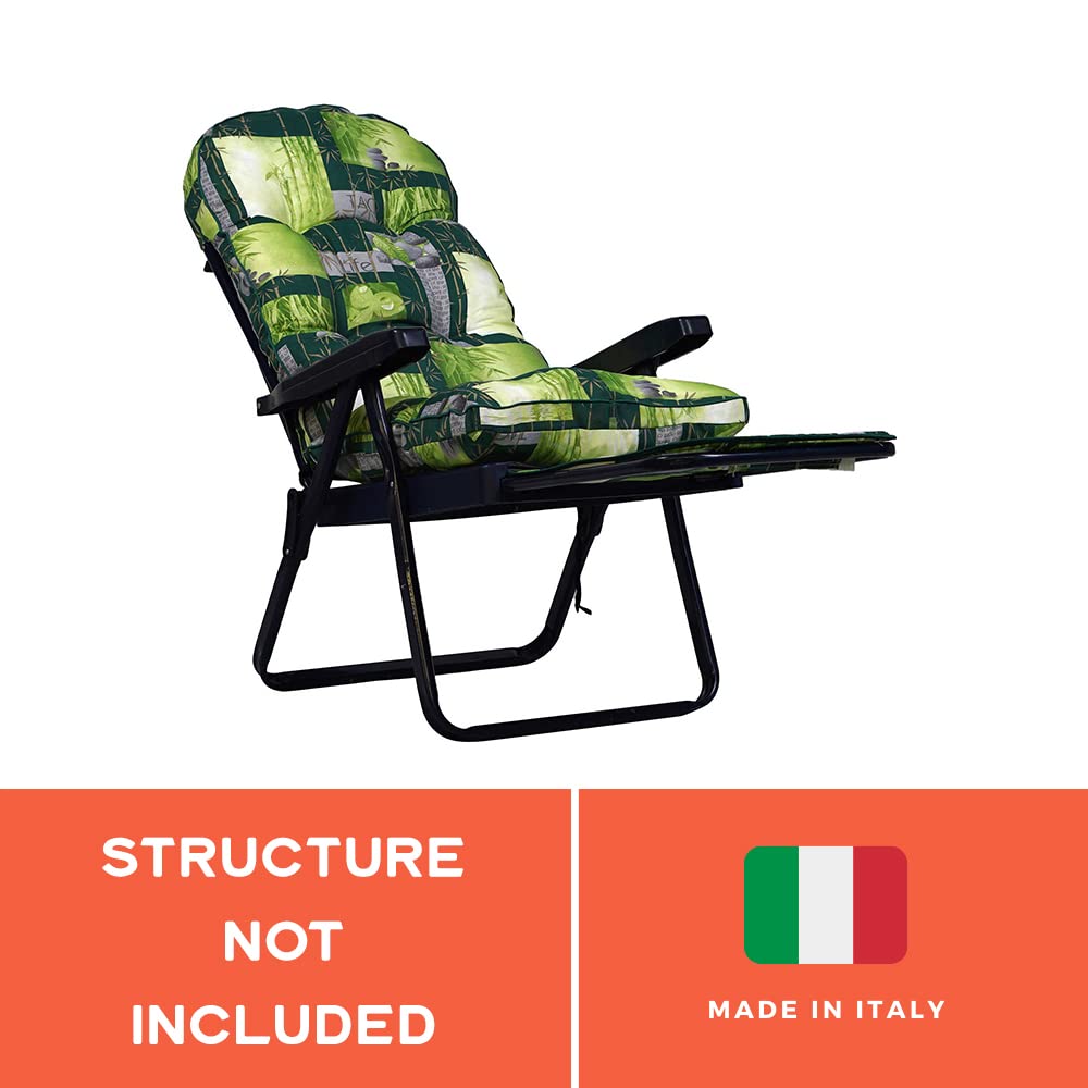 TECNOWEB Cuscino Arrotondato Super Imbottito per Sdraio con Carrello - Ideale per Esterni ed Interni - Adatto alle sdraio Estraibili - 100% Made in Italy