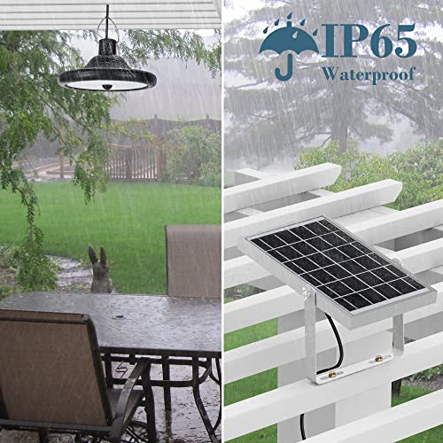 Jackyled Solar Shed Light Motion Sensor Solar Pendant Light Indoor Outdoor Led Hanging Shed Lamp With Remote Control, 16.4Ft Cord, Adjustable Solar Panel For Home Chicken Coop Garage Barn, Cool White #TOP4