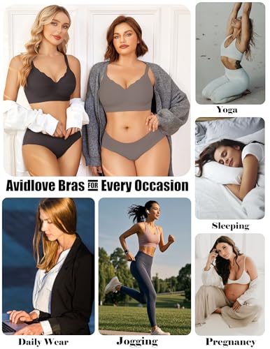 Image of Avidlove Bras for Women No Underwire Seamless Bra Comfortble Bralette Full Coverage Everyday Bras