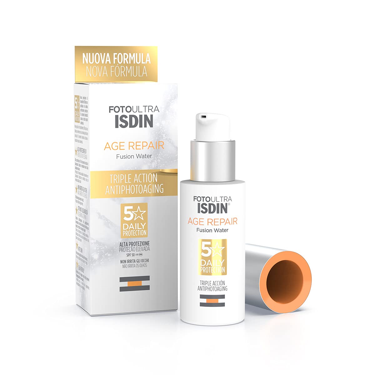 ISDIN FotoUltra Age repair FW SPF50 50ml | Fotoprotettore viso per uso quotiridano | Tripla azione antiphotoaging