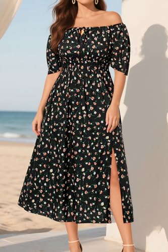 Plus Size Summer Dress 2025 - Milkmaid Sundress Boho Floral Casual Beach Wedding Midi Dresses4