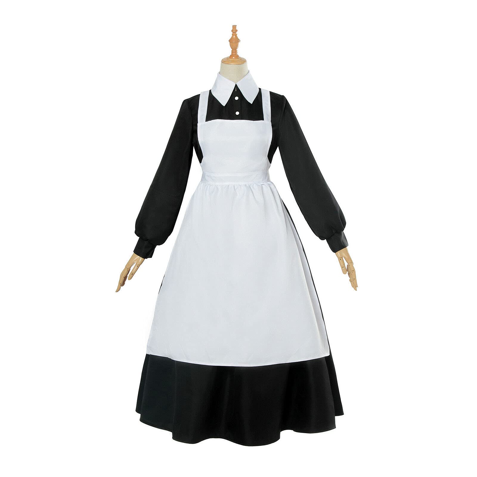 Acylulu The Promised Neverland Isabella Maid with Apron Cosplay Costume Dress Halloween Outfits for Men & Women
