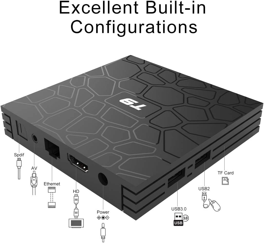 Android 10.0 TV Box, Set Top Box 4 GB RAM 64 GB Rom, RK3318 64 Bit Arm Cortex-A53 @ Fino A 1,5 GHz Supporta 2.4G 5G Dual Wifi/8K/BT 5.0/3D/USB 2.0/H.265 Smart TV Box,4gb+64gb