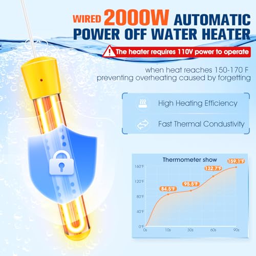 Ducha portátil con calentador de 2000W y batería recargable de 6000mAh miniatura 4