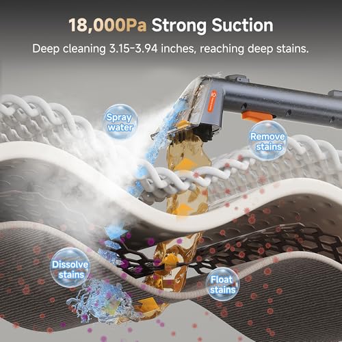Image of Uwant Carpet Cleaner Machine with Steam&Hot&Cold Water Models 18Kpa Powerful Suction Upholstery Cleaner Machine with Pet Pro Cleaner for Pets, Carpet Steam Cleaner Set of 1