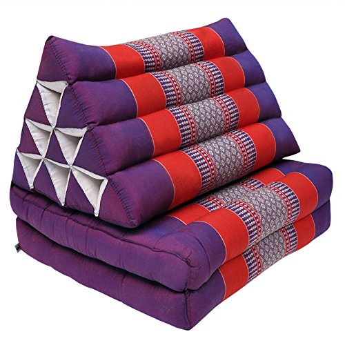 Wifash - Cojín triangular tailandés con colchón de 2 partes plegables, color morado y rojo (81502) Cover