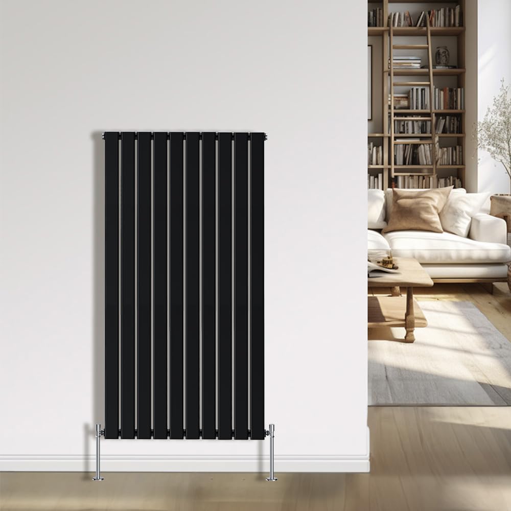 NRG Black Radiator 1600x680mm- Single Flat Panel Interior Bathroom Radiators