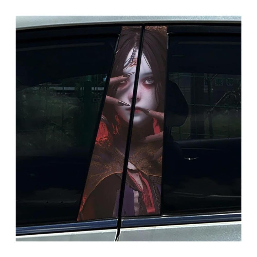 Body Parts 2PCS Car B Pillar Sticker Chinese Ancient Style Corpse Bride Waterproof Center Column Decals(E)