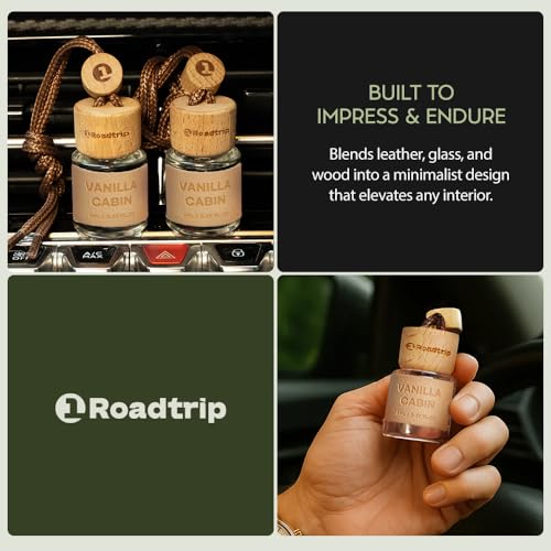 Image of Hanging Air Freshener - Long Lasting Essential Oil Diffuser - Car Accessories for Men & Women - Pack of 2 Non-Toxic Car Air Freshener - 0.27FL OZ /8ML (Vanilla Cabin)