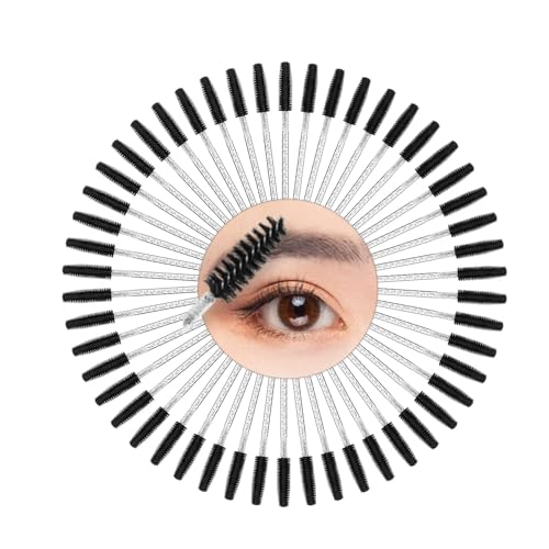 100 Pcs Crystal Eyelash Brush,Mascara Wands Spoolies Disposable Mascara Wands For Eyelash Extensions Crystal Mascara Wands Eyebrow Brushes Spoolies For Makeup Accessories Eye Lash Tools (Black)