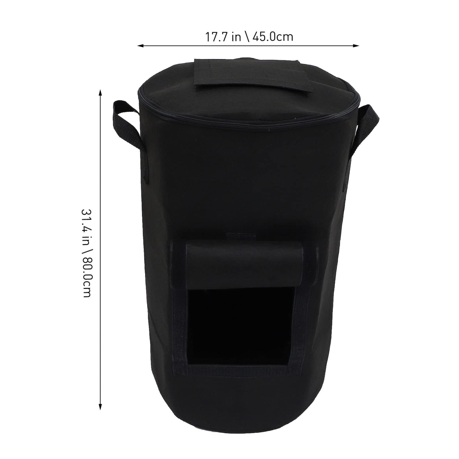 NULYLU Garden Compost Bag Felt Disposal Compost Bag 45 * 80-33 Gallon 125l Black Double Handles for Easy Use