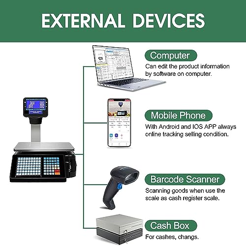 Báscula digital comercial con impresora térmica miniatura 5