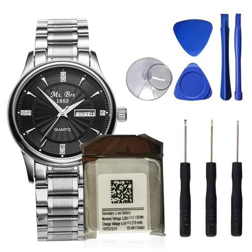 XITAIAN Batería de Repuesto de 3,85 V 1,03 WH 270 mAh EB BR170ABU Compatible con Samsung Galaxy Watch Gear S4 42 mm SM R810 SM R815 EB BR810ABU con Kit de Herramientas