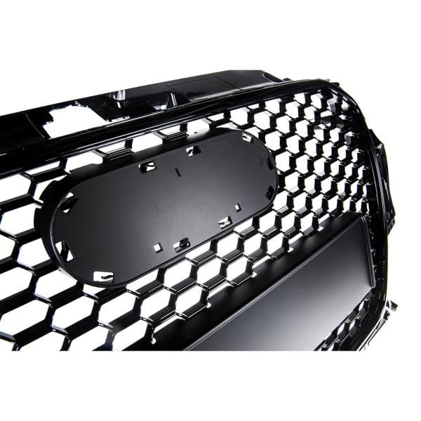 Grille de radiateur/calandre sport compatible avec Audi A3 8V 12-16 Noir brillant en design nid d'abeille