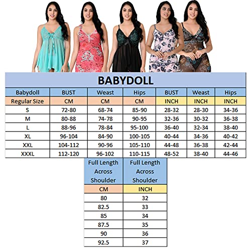 Image of Love Maker Soft Spandex Net Women Babydoll Honeymoon Nightwears Combo Small to 3XL