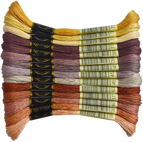 Photo 1 of 14 Skeins Rainbow Color Embroidery Floss- Cross Stitch Threads - Friendship Bracelets Floss - Crafts Floss