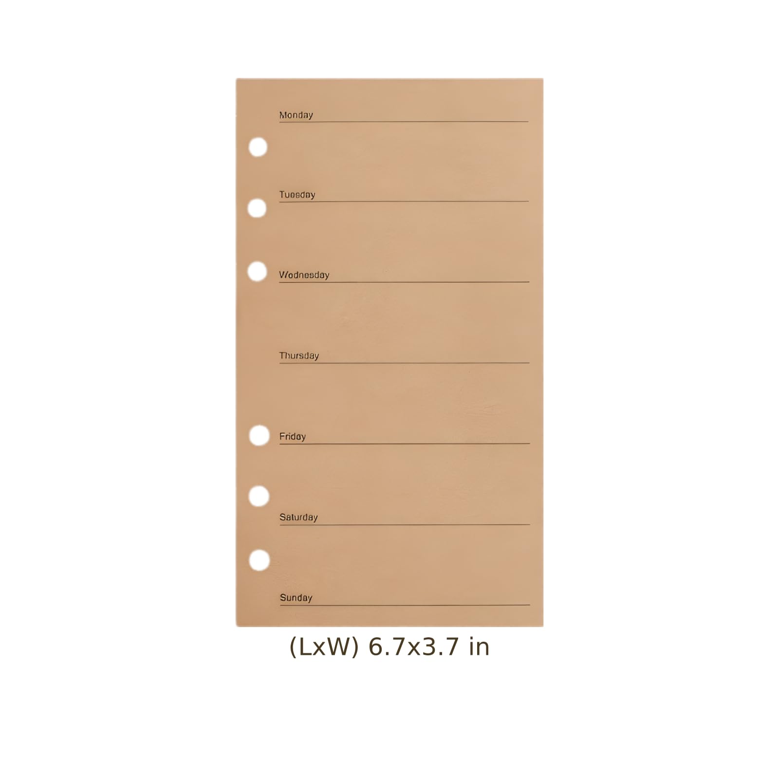 Lot de 3 recharges pour agenda hebdomadaire A6, papier kraft 120 g/m², pages non datées 3,7 x 6,7 pouces, perforation 6 trous, inserts pour classeur à anneaux, suivi budget et emploi du temps