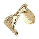 IXDEAXLY Cross Irregular Rotation C-shaped Bracelet Retro Premium Fried Dough Twists Fashion Bracelet-gold