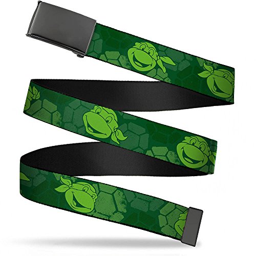 Buckle-Down Web Belt - Classic TMNT Turtle Faces2 Greens