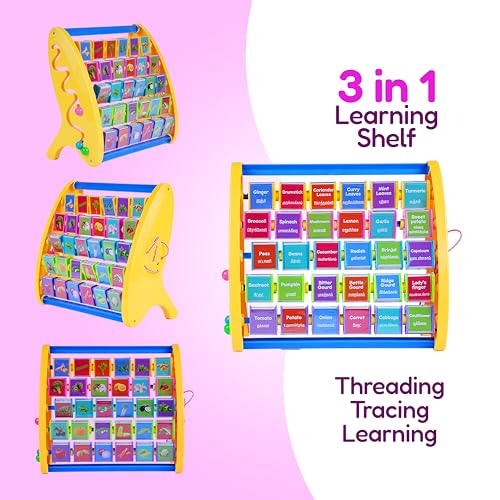 Image of FLYI STEM 3-in-1 Educational Toy Set for Kids, Vegetable Names with Images, 3+ Years Activity Toy for Toddlers, Learning Shelf Toys, Lacing & Tracing Toy | Best Return Gift Toys for Kids