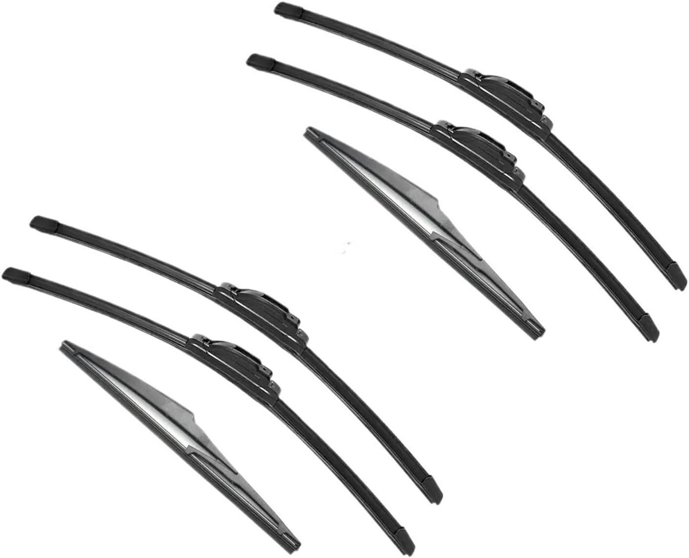 Double Rubber Car Wiper Blades 2019-2021 Compatible With TOYOTA RAV4 XA50 Front Rear Windscreen Windshield Wipers Car Accessories 2020 2021(6PCS)