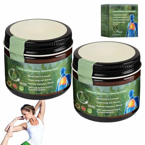 Lercea Mullein Clear Lung Repair Cream,Lercea Mullein Lung Cream,Clear Lung Cream zur Verbesserung der Lungengesundheit,Lungen- und Atemwegsreinigungscreme,Förderung der Lungendurchblutung
