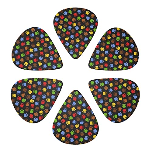 ASDTEHCY Lot de 6 médiators en celluloïd, motif empreintes de pattes de chien, pour guitares acoustiques, électriques… - Les Beatles, Paul McCartney, John Lennon, RIngo Starr, George Harrison ASDTEHCY Lot de 6 médiators en celluloïd, motif empreintes de pattes de chien, pour guitares acoustiques, électriques… – Image 3