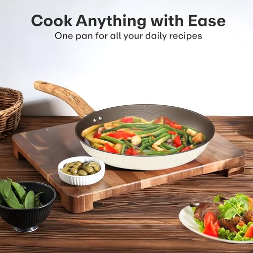 Image of Rioware Non-Stick Maifan Frying Pan (3L) | 5-Layer Non-Stick Coating | Induction, Ceramic, Electric & Gas Compatible | Dishwasher Safe |Multipurpose Pan for Eggs, Stir-Fry (24CM, Maifan Frypan Black)