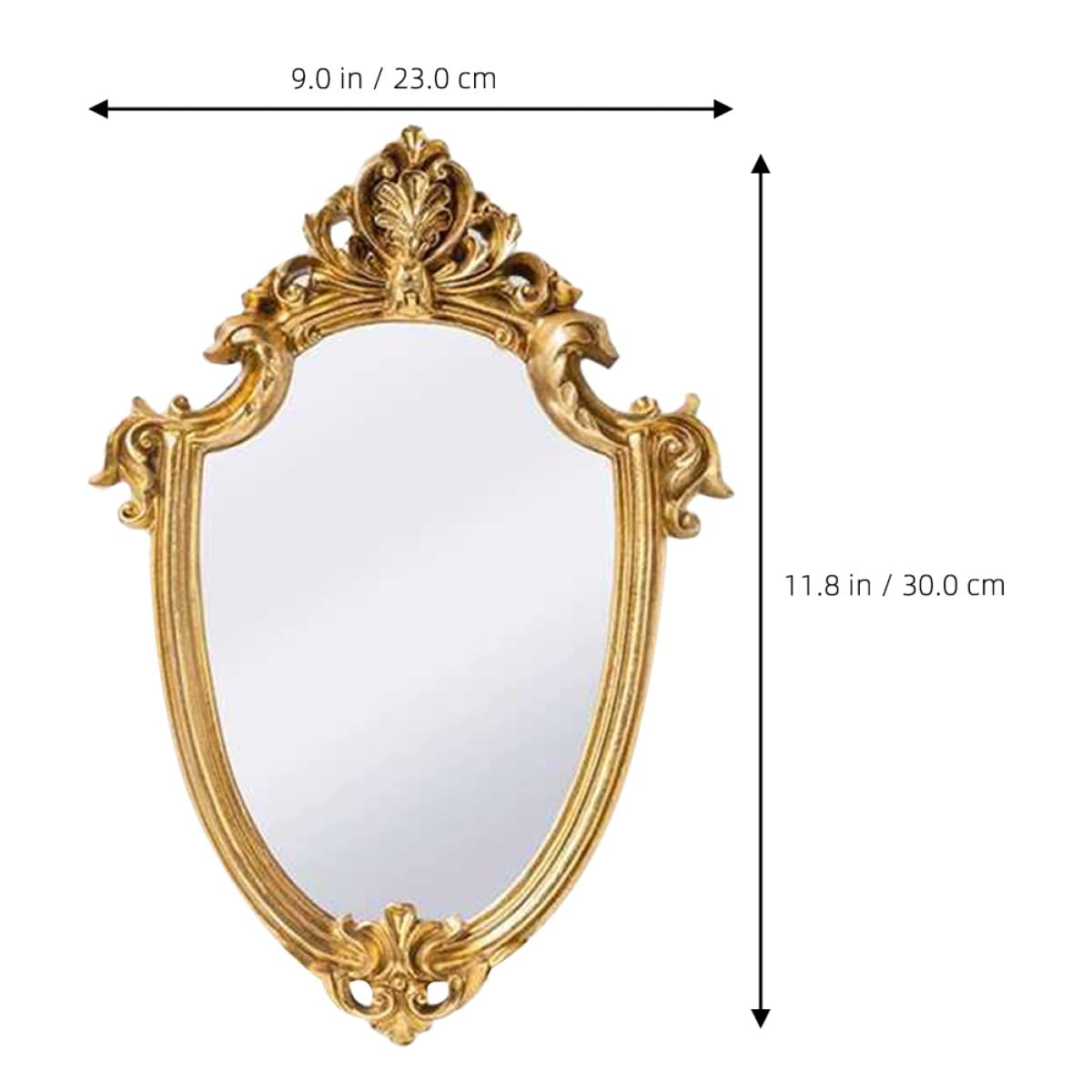 Wandspiegel Retro Stil Dekorativer mit Goldfarbenem Rahmen aus Glas Geruchsfrei und Verschleißfest als Wandbehang Dekoration im Wohnzimmer oder Schlafzimmer