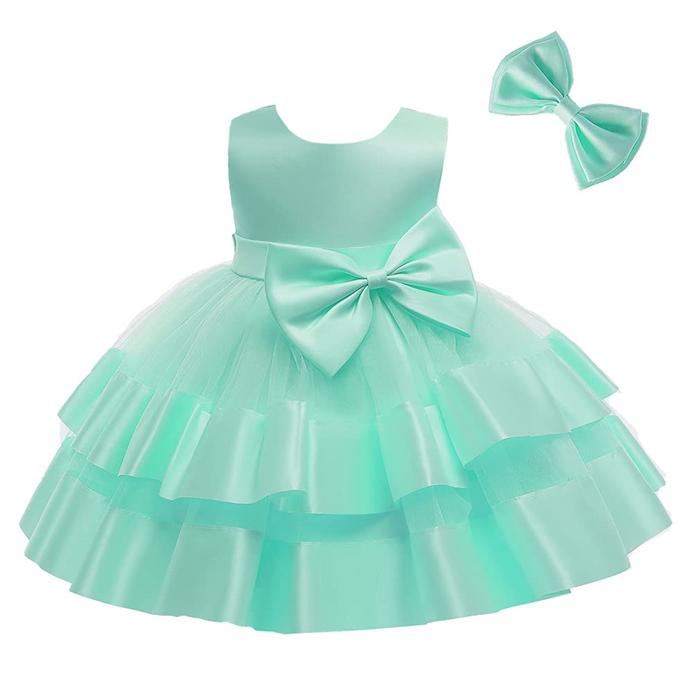 FYMNSI Bebé Infantil Niñas Vestido de Fiesta de Cumpleaños de Bautizo Princesa Muchachas de Flor Vestidos Tutú de Formal Boda Ceremonia con Horquilla sin Mangas Vestir de Baile 2pcs Set