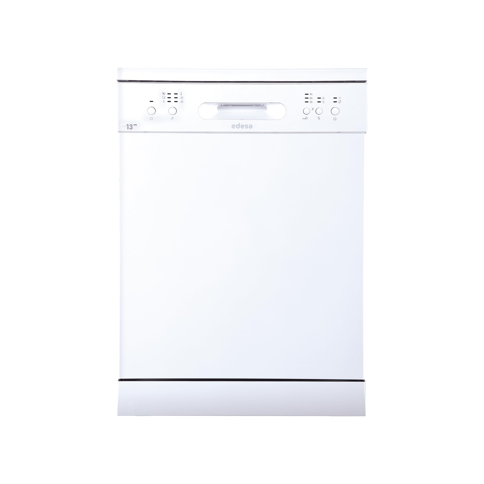 Edesa Lavavajillas de Libre Instalación, EDW-6130 WH, Ancho de 60 cm, 6 Programas, Clase de Eficiencia Energética E, Color Blanco