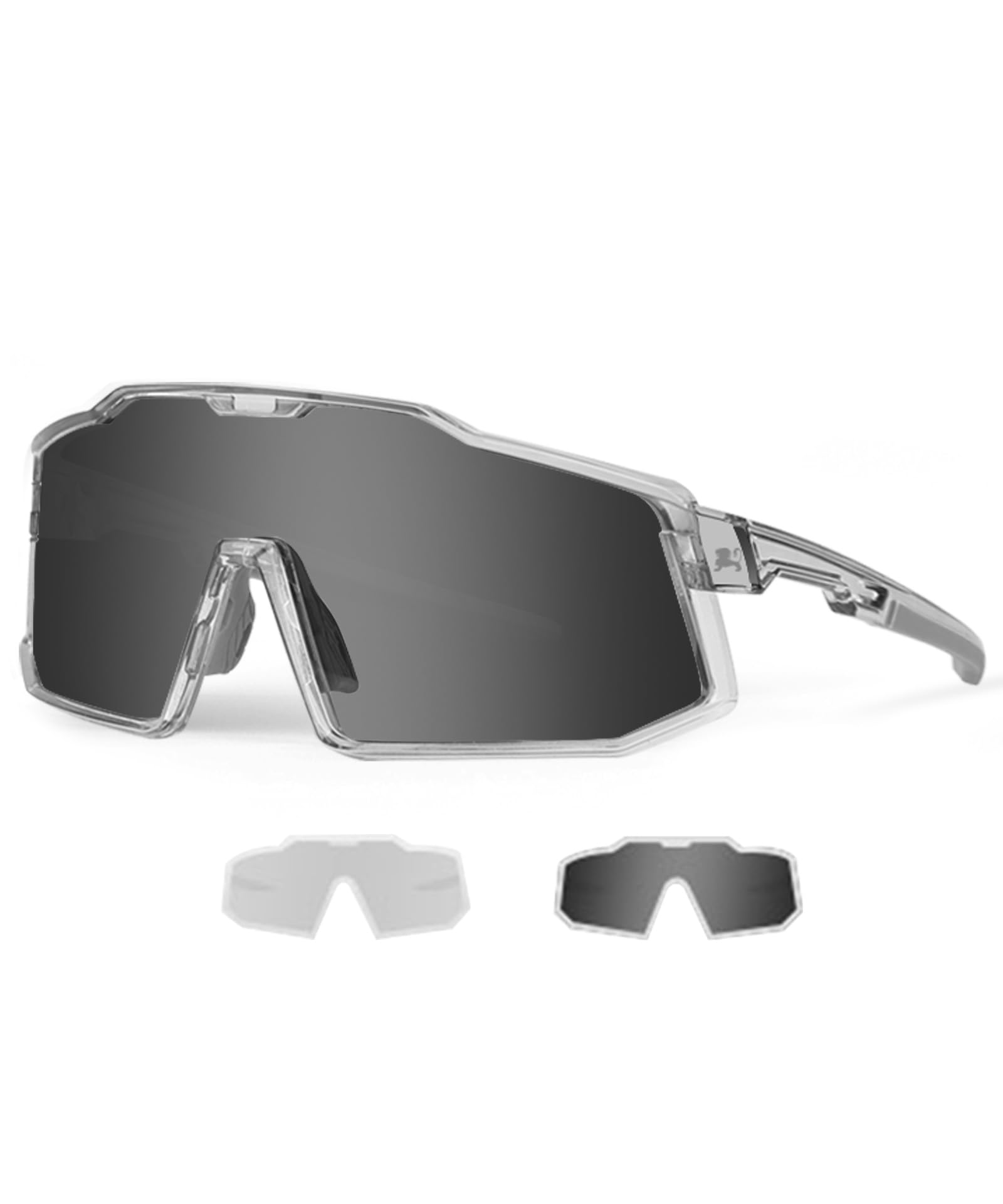 LECAGE Polarized & Photochromic 2-in-1 Sports Cycling Sunglasses for Men Women: [100% UV400 Protection] [Ultralight] Sun Glasses for Running Fishing Baseball Golf Beach, Fast Cycling, MTB