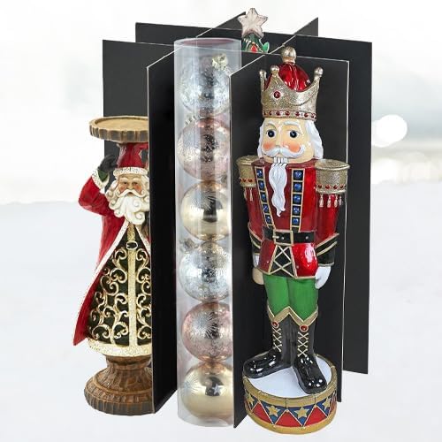 Miniatura 7 de Caja de almacenamiento coleccionable de cascanueces y figuras navideñas, almacena cascanueces de hasta 9 a 16 pulgadas de alto, adornos y más,