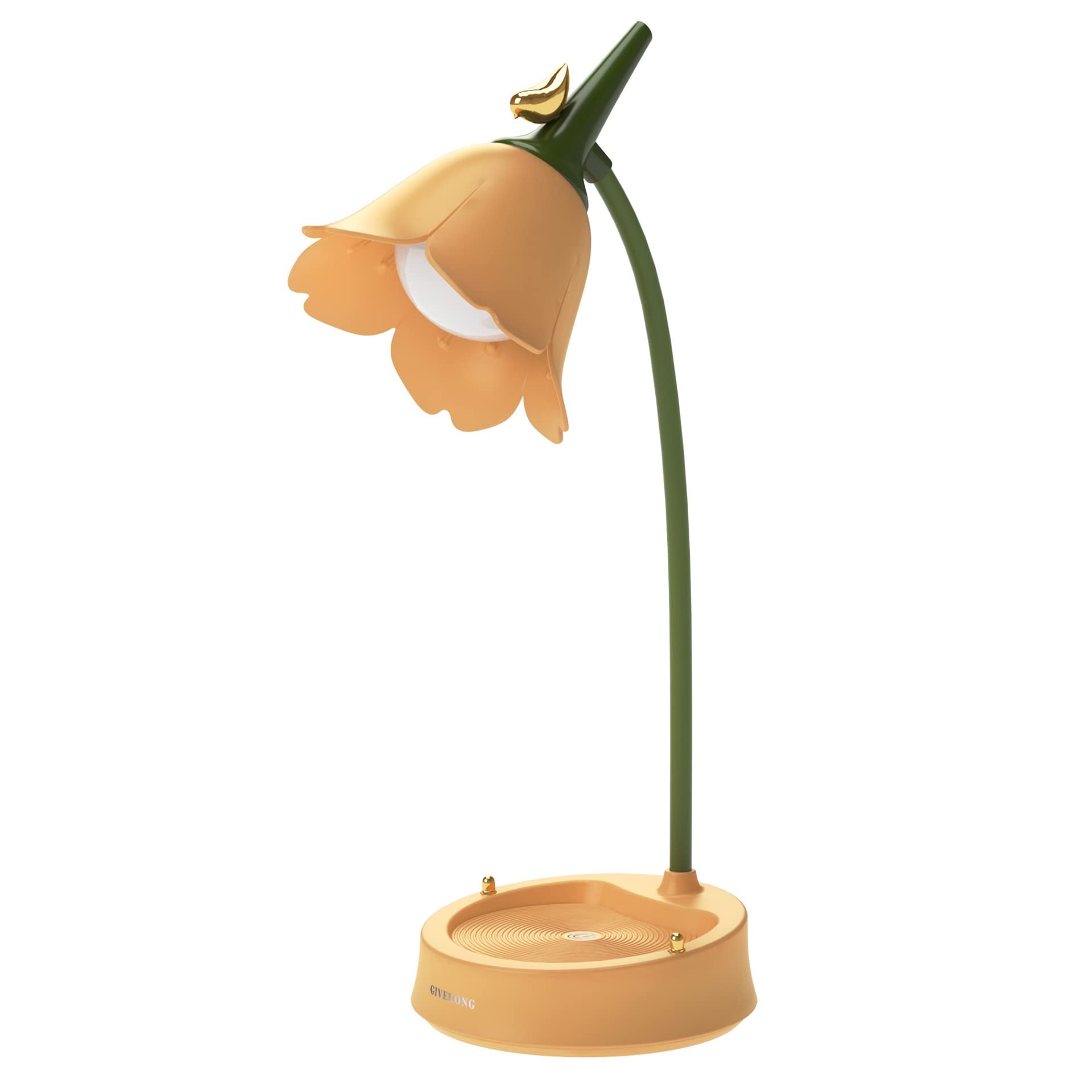 SXDMOUBK Kids Desk Lamp USB - Creative Rechargeable Desk Lamp LED Eye Protection Touch Sensor Table Lamp Dimmable Bedside Lamp with Pen Holder (Color : Yellow)