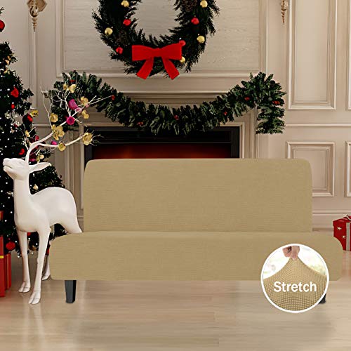 Image of Easy-Going Stretch Large Futon Slipcover Armless Futon Cover Golden