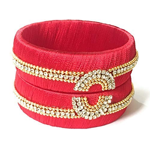 JBN JewelsWomen Stylish Handmade Fancy Silk Thread Designer Bangles (Pack of 2 Bangles)