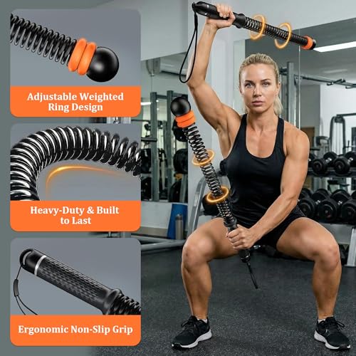 2pcs Adjustable Ropeless Battle Ropes for Home Gym, Weighted Cordless Battle Ropes for Home Workout, Portable Exercise Training Rope for Indoor and Outdoor (Black) — view 3