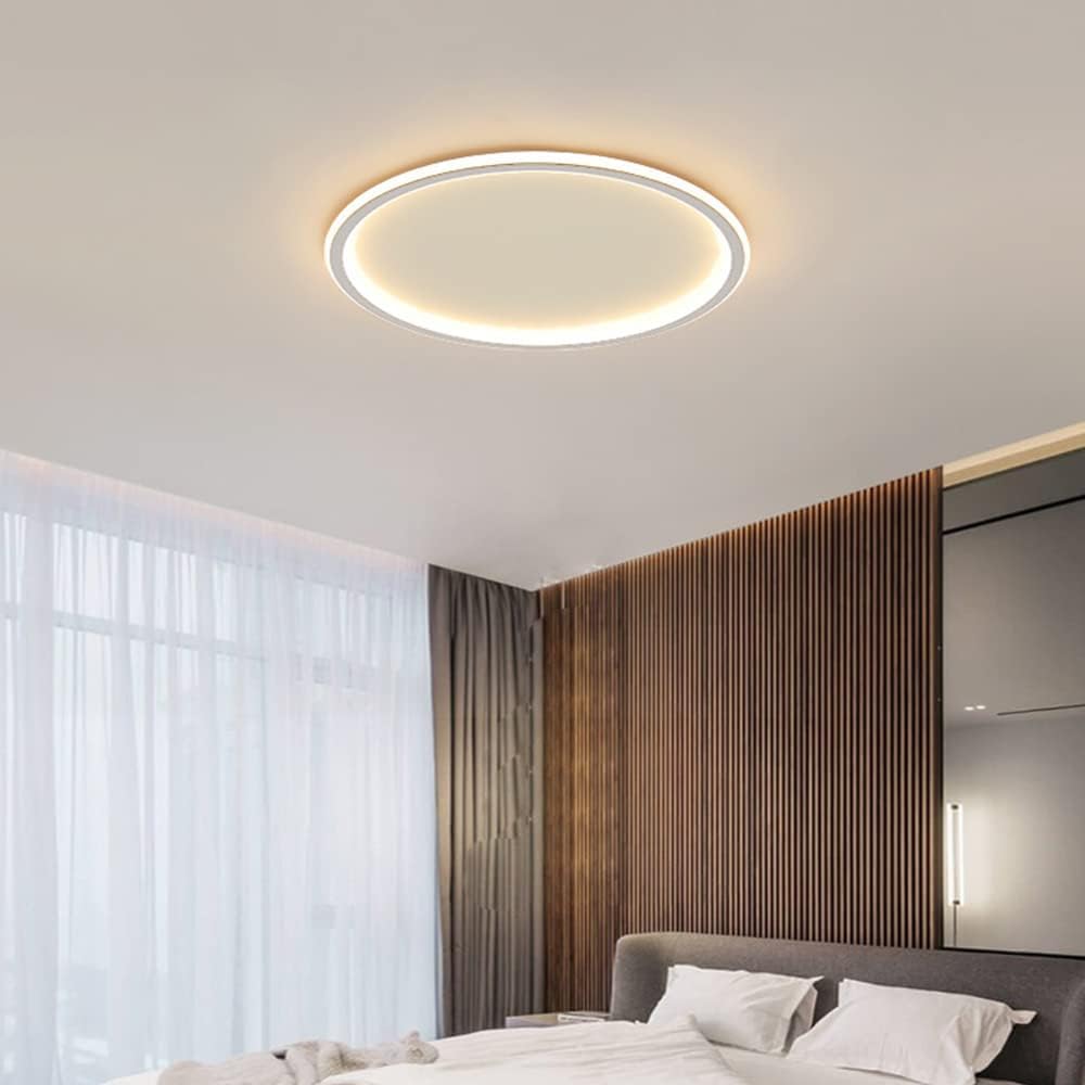 15.7″ Round LED Flush Mount Ceiling Light, 55W Dimmable Close to Ceiling Lights with Remote Control 3000-6000K Modern Low Profile Style Light Fixtures for Kitchen Bedroom Living Room