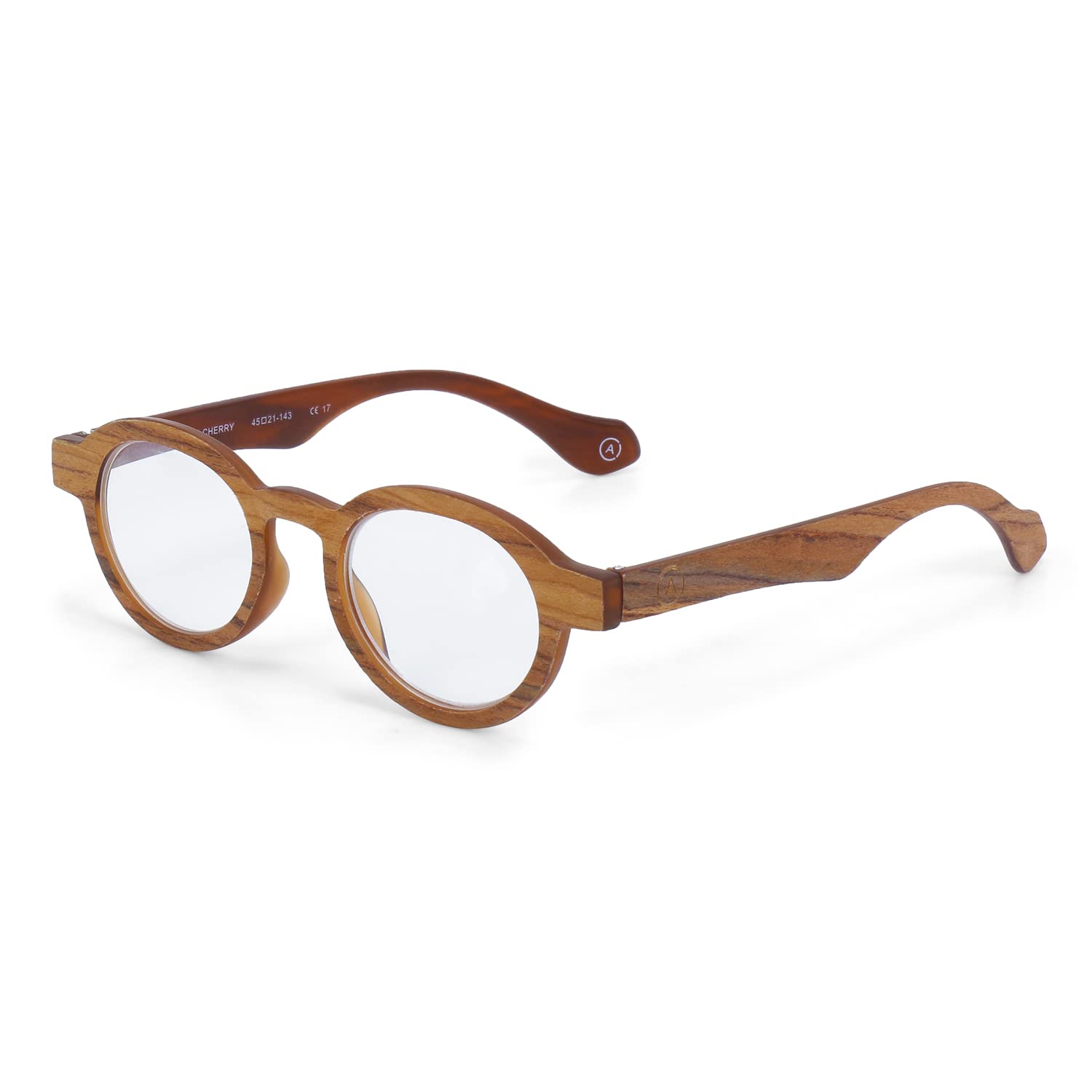 AEC ID Librarian Geeky2 Round Wooden Finish Reading Eyeglasses Suitable For Near Vision With Soft Sleeve Case (Dark Brown - Timber, +3.00) (B09SBHCXC3) Amazon Price History, Amazon Price Tracker