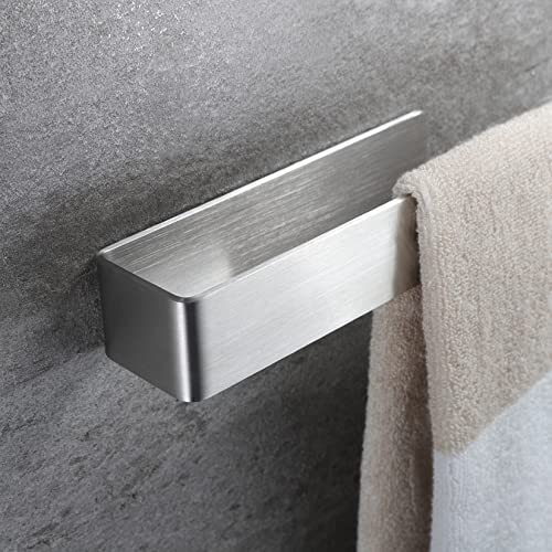 Image of Taozun Towel Holder 11.8 Inch Brushed Hand Towel Rack Bathroom Towel Bar Adhesive Towel Ring Stainless Steel Hand Towel Hanger, Stick on Wall | Hand Towel Hanger, Self Adhesive, Stainless Steel, Brushed Finish, Silver, No Drilling, Sturdy, Space saving, Stick on Wall