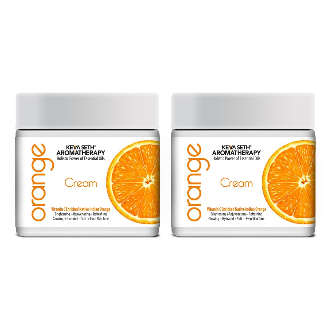 Keya Seth Aromatherapy Skin Defence Orange Cream- Light Moisturizing, Quick Absorbing, Skin Repairs & Rejuvenation Enriched with Pure Orange Essential Oil and Vitamin C (Pack Of 2)