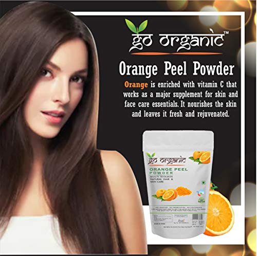 Image of Go Organic Orange Peel Powder for Hair Conditioning, Skin Care, Anti-Aging, Oil Control (150 gm)