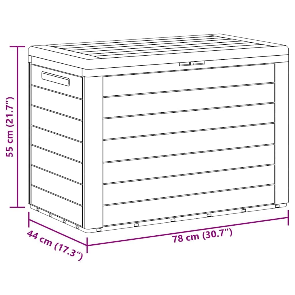 Generico Baule da Giardino Antracite 78x44x55 cm