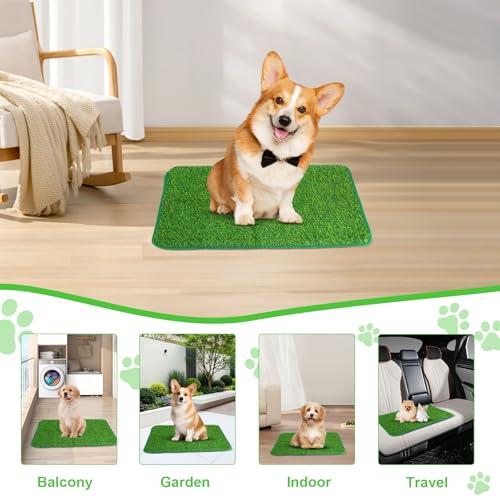 Kunstrasen Hundetoilette, 46 x 70 cm Hundeklo für Zuhause, Waschbar, rutschfest, Welpentoilette für Welpen Indoor Balkon Garten