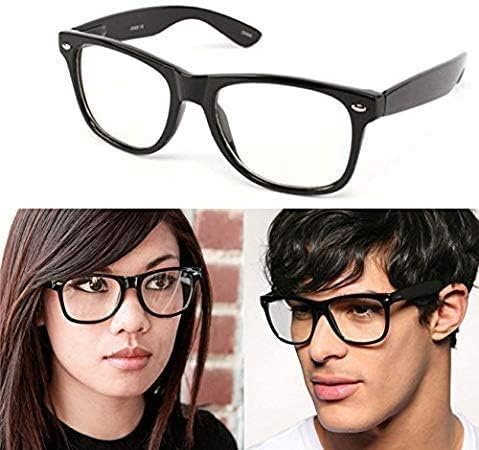 OUTLETISSIMON® Occhiali Nerd Neri Nero Opaco Matto Unisex Montatura Vista  Vintage NEUTRI Fashion RIPOSANTE : Amazon.it: Abbigliamento