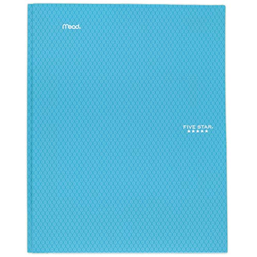 Five Star 2-Pocket Folder, Stay-Put Folder, Plastic Colored Folders with Pockets & Prong Fasteners for 3-Ring Binders, For Home School Supplies & Home Office, 11â€ x 8-1/2â€, Teal (72107)