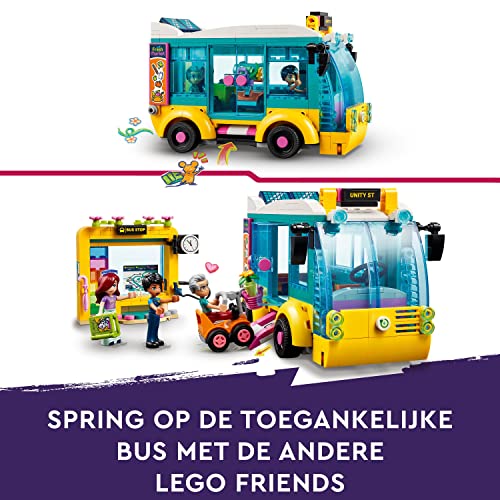 Image of LEGO Friends Heartlake City Bus 41759 Building Toy Set for Ages 7+; with Buildable Bus, Bus Stop and 3 Characters