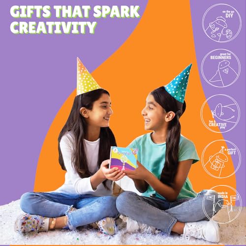 Image of Kalakaram Mini DIY Macrame Rainbow Making Craft Kit | DIY On-The-Go Art & Craft Activity Kit for Kids | Birthday Return Gift & Party Favor for Girls & Boys Ages 4, 5, 6, 7 Years