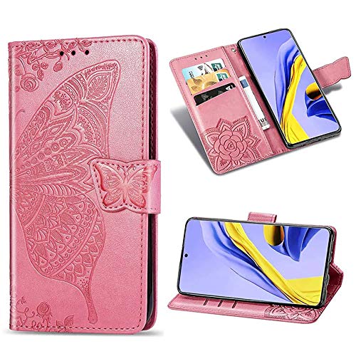 TOPOFU Coque Folio pour Samsung Galaxy S20 FE 5G/4G,Housse Étui en Cuir Portefeuille avec Espèces et Carte Fente,Magnétique,PU/TPU 3D Papillon Modèle Protection Flip Case Cover,Rose Cover