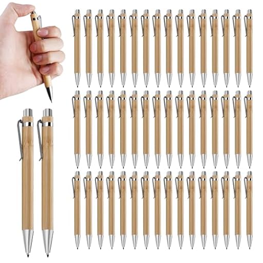 Sporgo Lot de 50 bolígrafos en forma de bambú - Personalizables - Con grabado - Para oficina y escuela - Regalo de examen - Negro | Ya disponible en tu tienda friki favorita! En mundofriki.es!